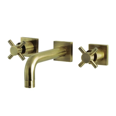Kingston Brass KS6123DX Two-Handle Wall Mount Bathroom Faucet, Antique Brass KS6123DX